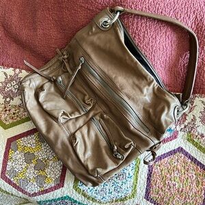 TANO high quality leather handbag w/ shoulder & crossbody strap interchangeable